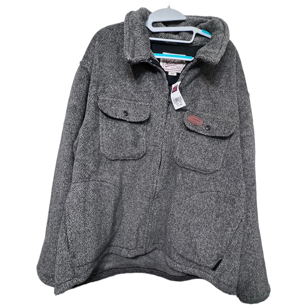 Vintage Woolrich Men’s Outdoor Polartec Gray Fleece Full-Zip Jacket Coat XXL 2XL